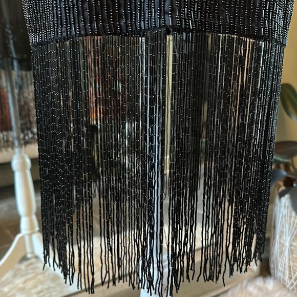 Black shift dress with fringe beaded hem - Picture 2 of 3